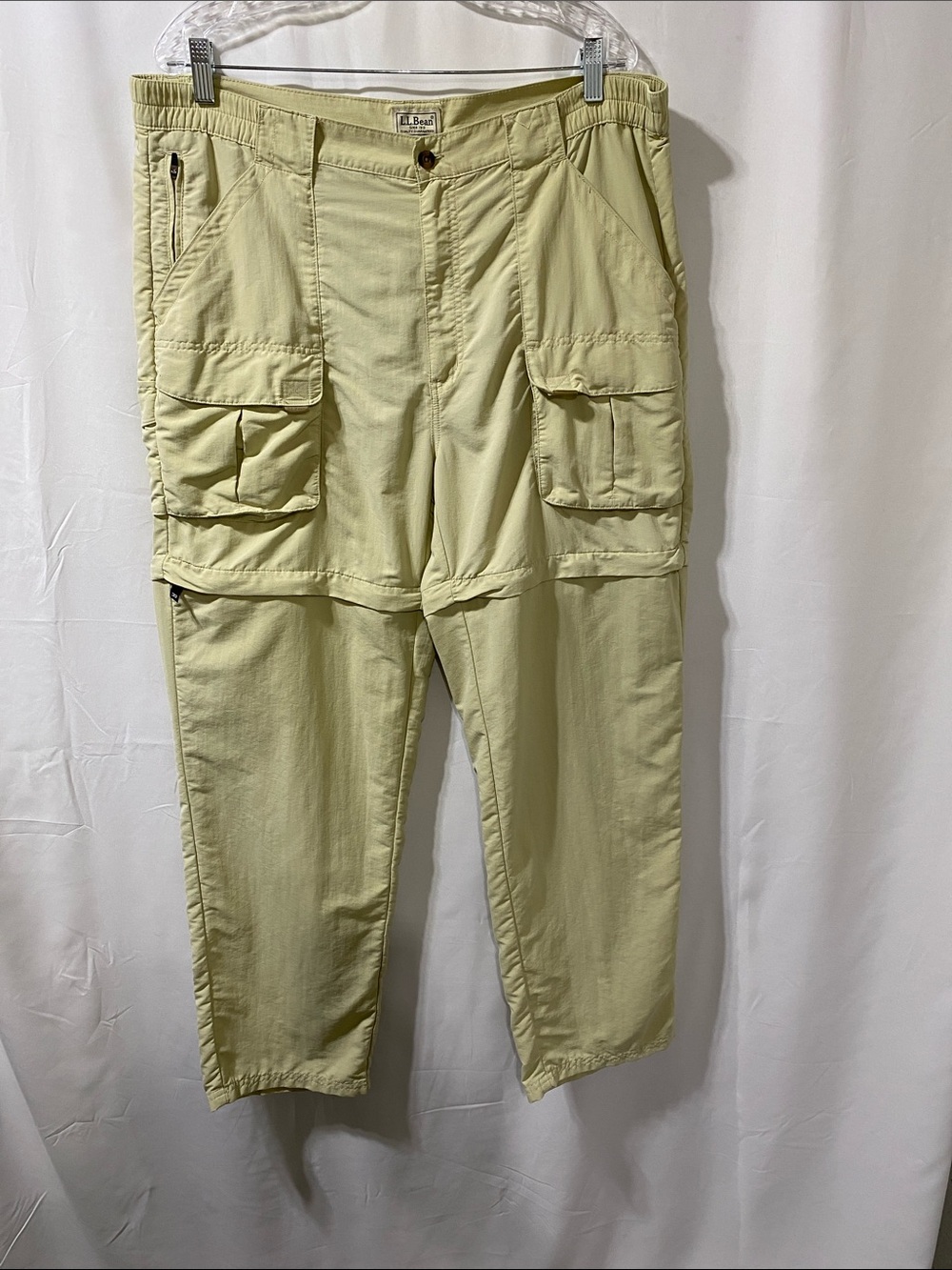 L.L. Bean Light Olive Cargo Pants with Zip off to shorts
